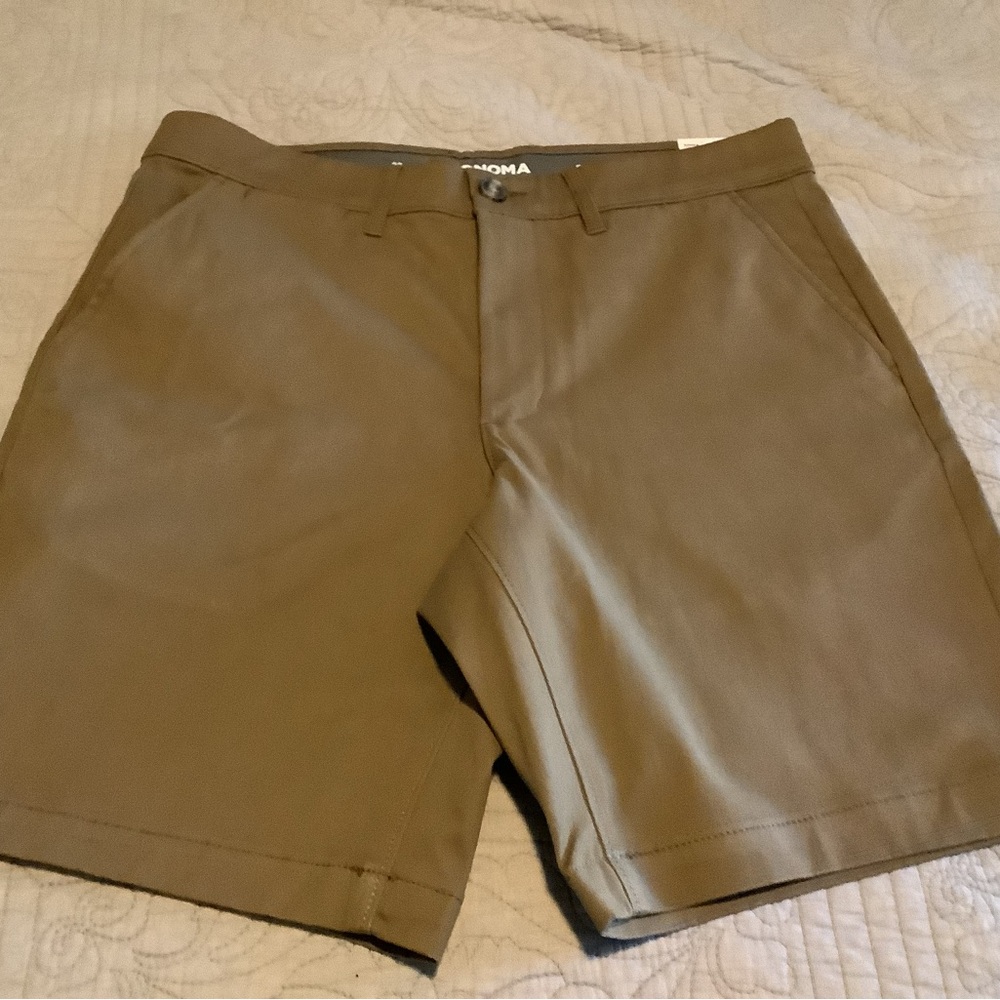 Sonoma Khaki Flat Front Men's Chino Shorts